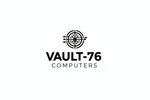 Vault-76 Computers Black & White Logo